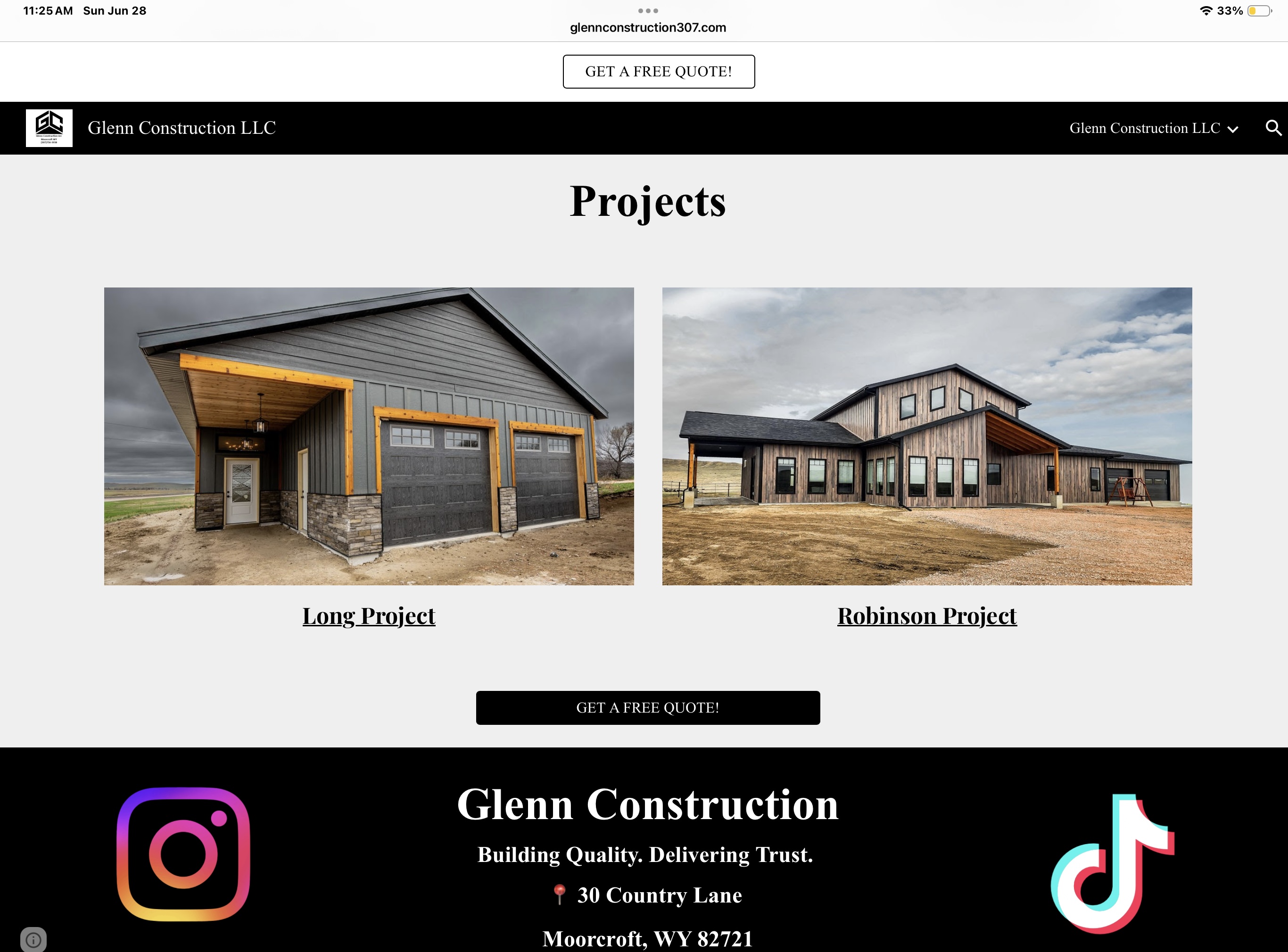 Glenn Construction Website